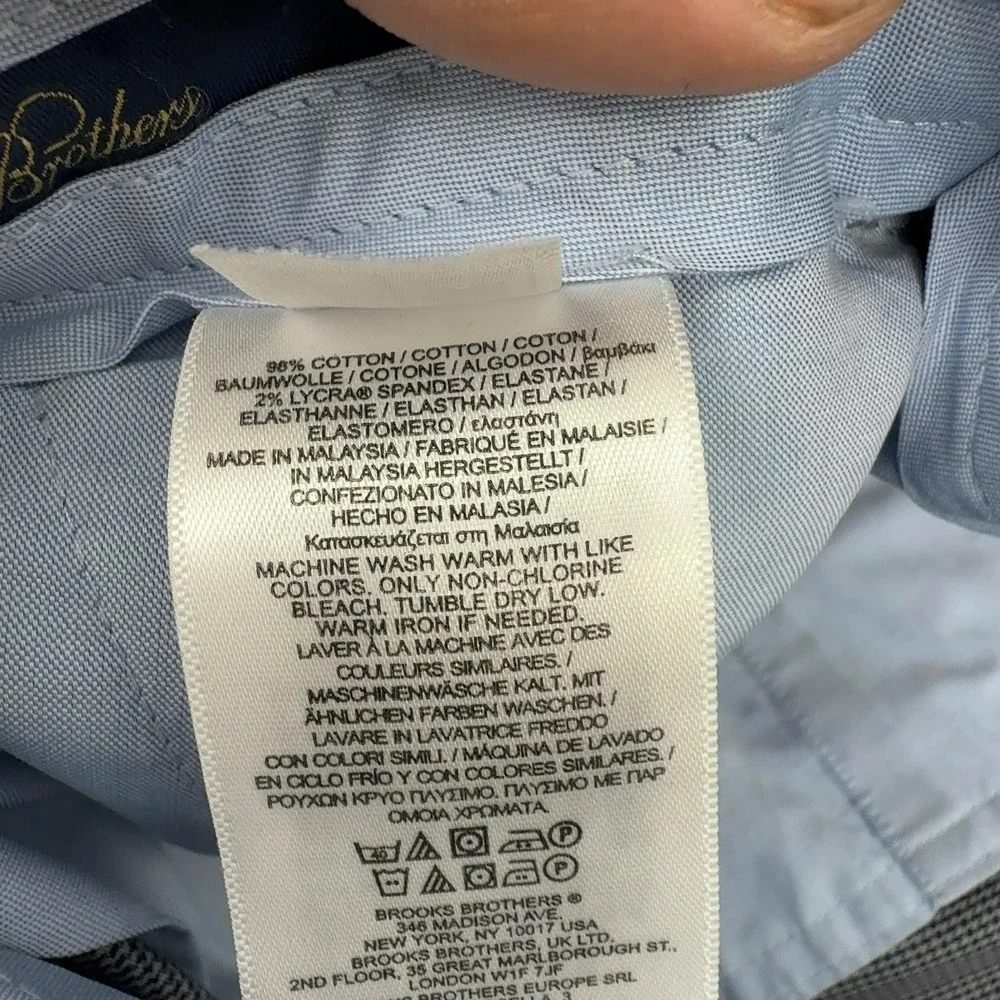 Brooks Brothers Advantage Chino Pants‎ Mens 35x30 Grey Cotton Clark Fit Preppy